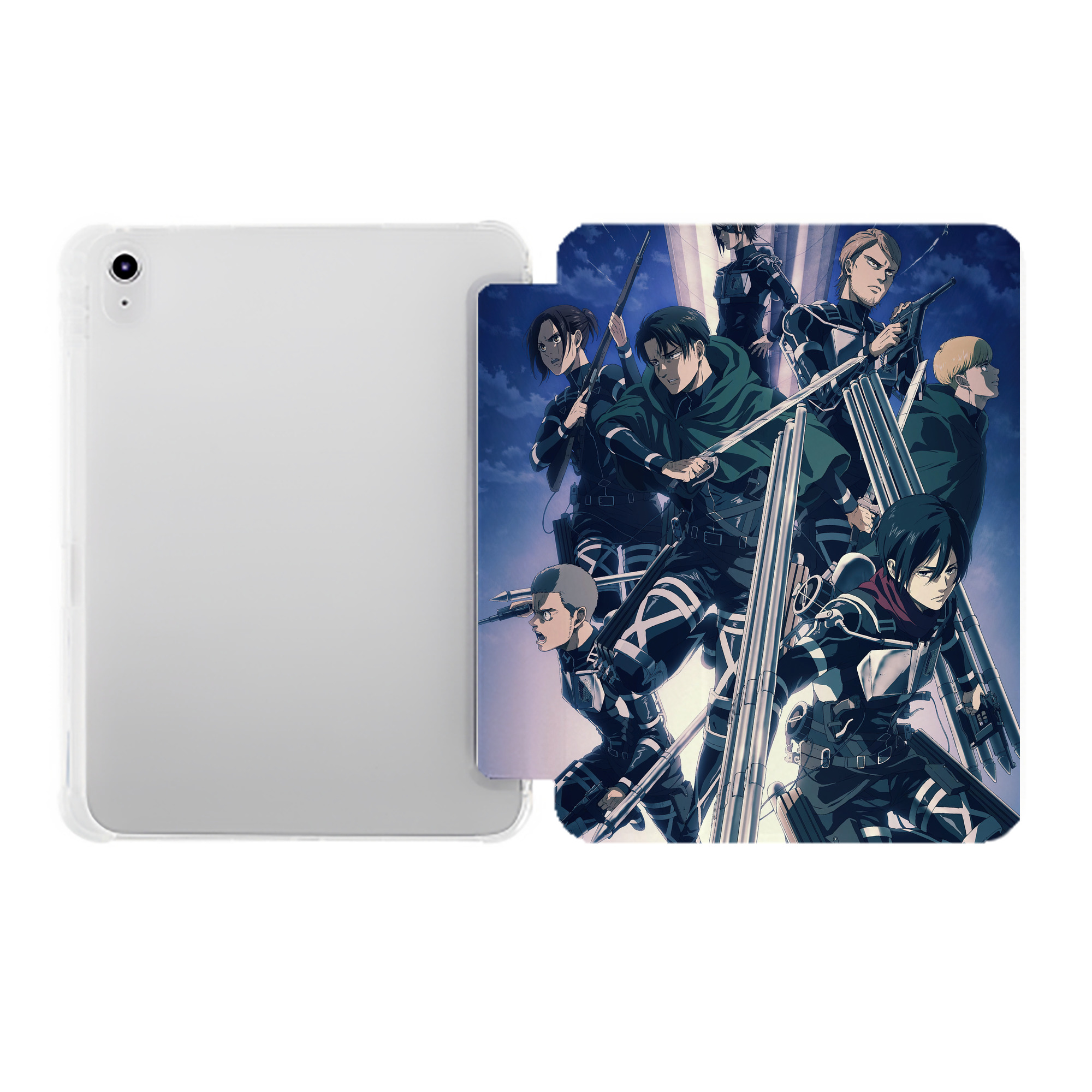 （画像用） 進撃の巨人 Attack on Titan IPad ケース ペン収納付き 三つ折りスタンド PUレザー×シリコン 対応機種9.5/10.5/10.9インチ